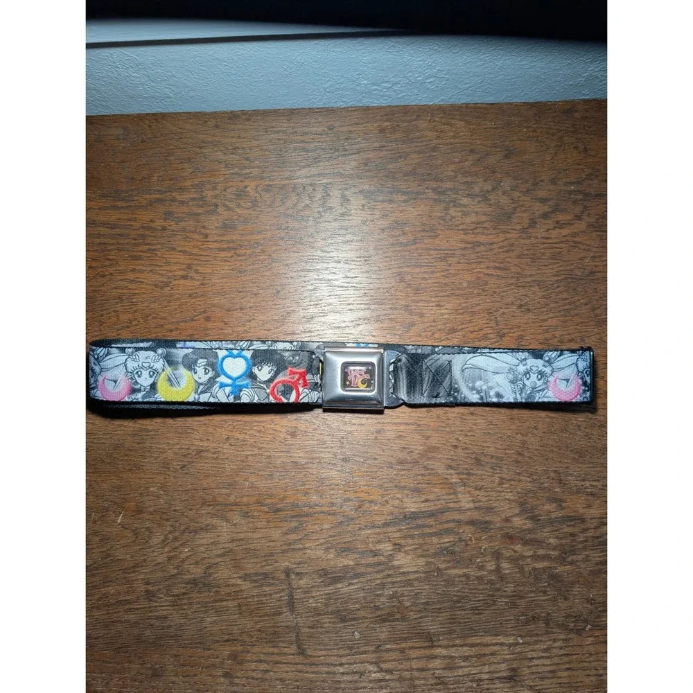 Buckle-Down Sailor Moon Seatbelt Belt Unisex OS Black White Good Anime Manga